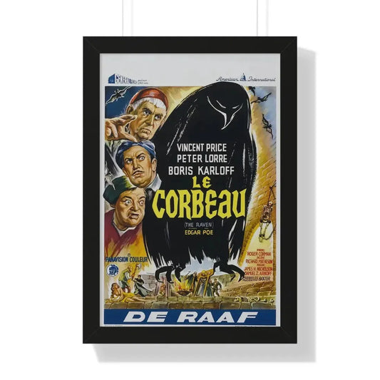 THE RAVEN (BELGIAN) 1963 - Framed Movie Poster 16″ x 24″ Black - The Sticker Space