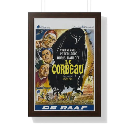 THE RAVEN (BELGIAN) 1963 - Framed Movie Poster 16″ x 24″ Walnut - The Sticker Space
