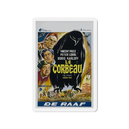 THE RAVEN (BELGIAN) 1963 Movie Poster - Refrigerator Magnet 3 Inch Die-Cut - The Sticker Space