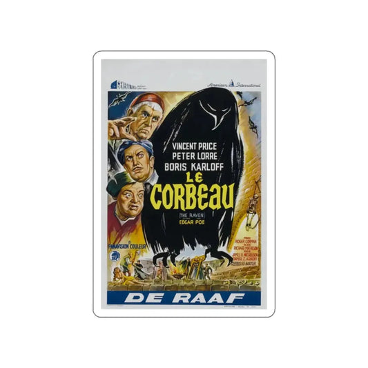 THE RAVEN (BELGIAN) 1963 Movie Poster STICKER Vinyl Die-Cut Decal 2 Inch - The Sticker Space
