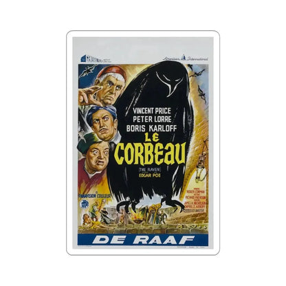 THE RAVEN (BELGIAN) 1963 Movie Poster - STICKER Vinyl Kiss-Cut Decal 4 Inch White - The Sticker Space
