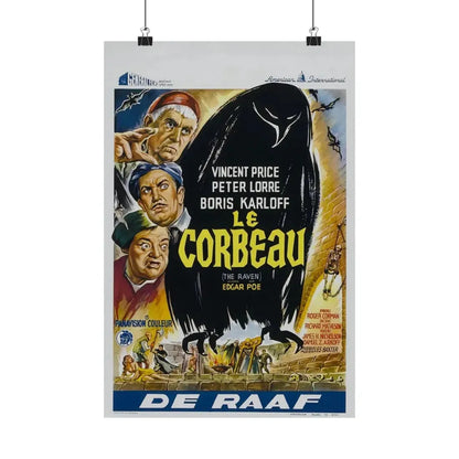 THE RAVEN (BELGIAN) 1963 - Paper Movie Poster 12″ x 18″ Matte - The Sticker Space