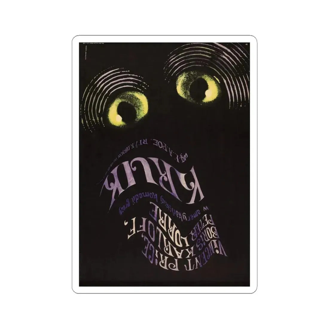 THE RAVEN (POLISH) 1963 Movie Poster - STICKER Vinyl Kiss-Cut Decal 4 Inch White - The Sticker Space