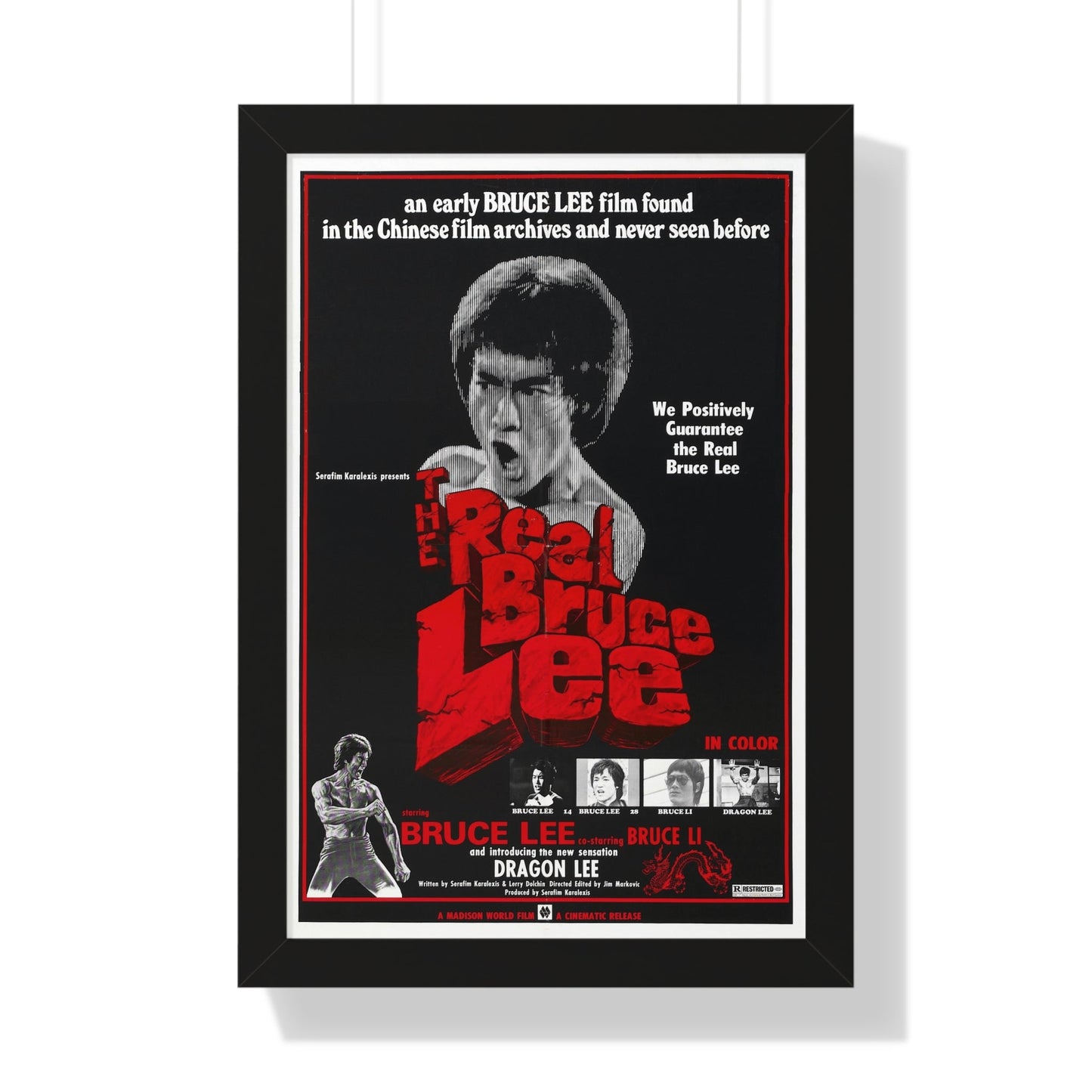 THE REAL BRUCE LEE 1977 - Framed Movie Poster-16″ x 24″-The Sticker Space