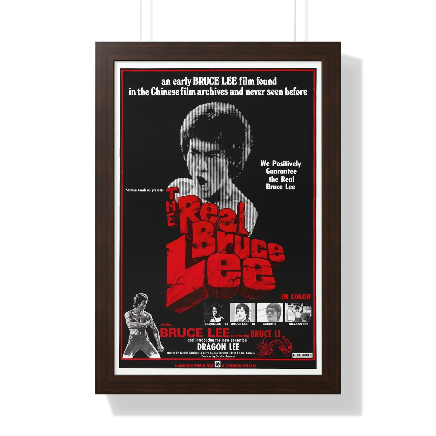 THE REAL BRUCE LEE 1977 - Framed Movie Poster-16″ x 24″-The Sticker Space