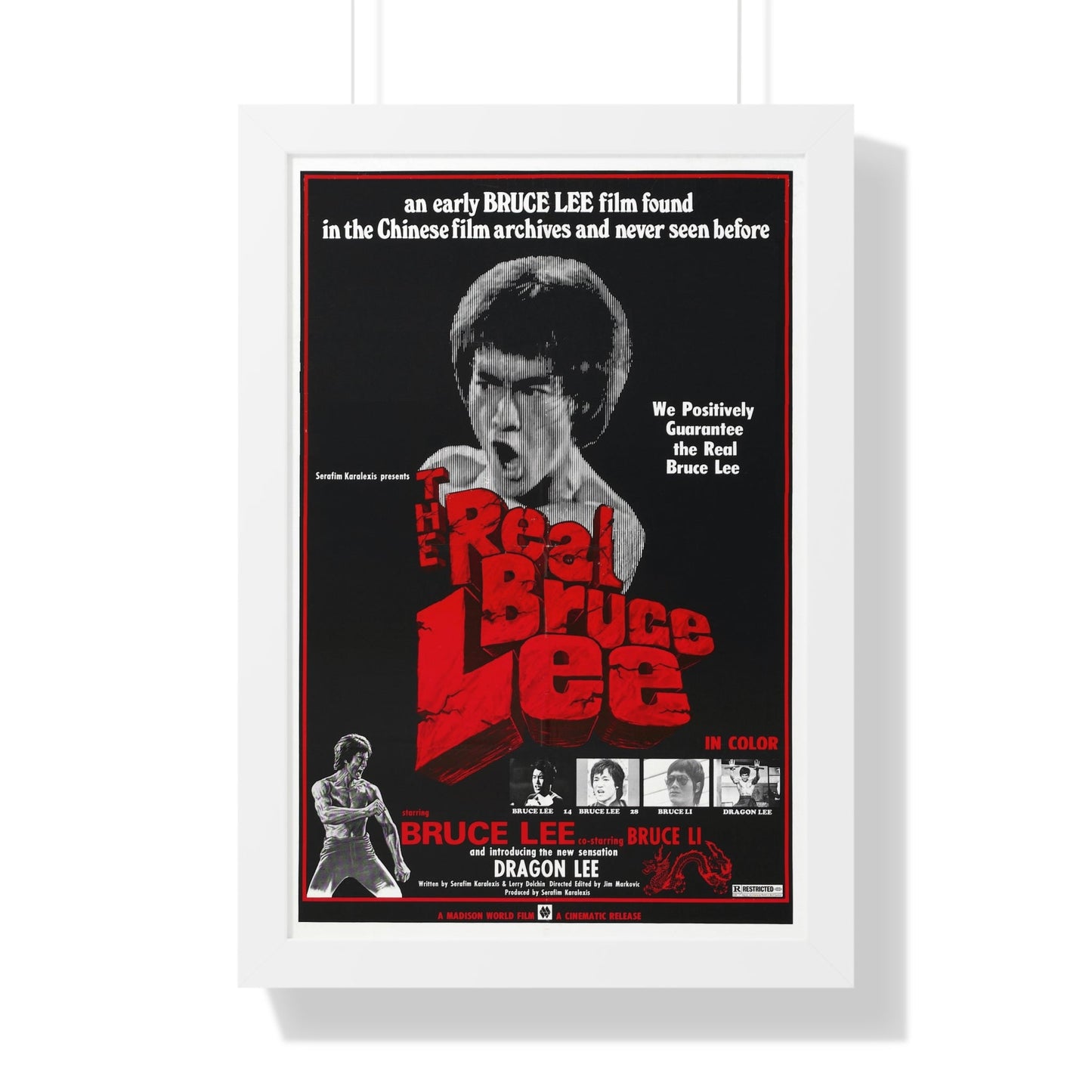 THE REAL BRUCE LEE 1977 - Framed Movie Poster-16″ x 24″-The Sticker Space