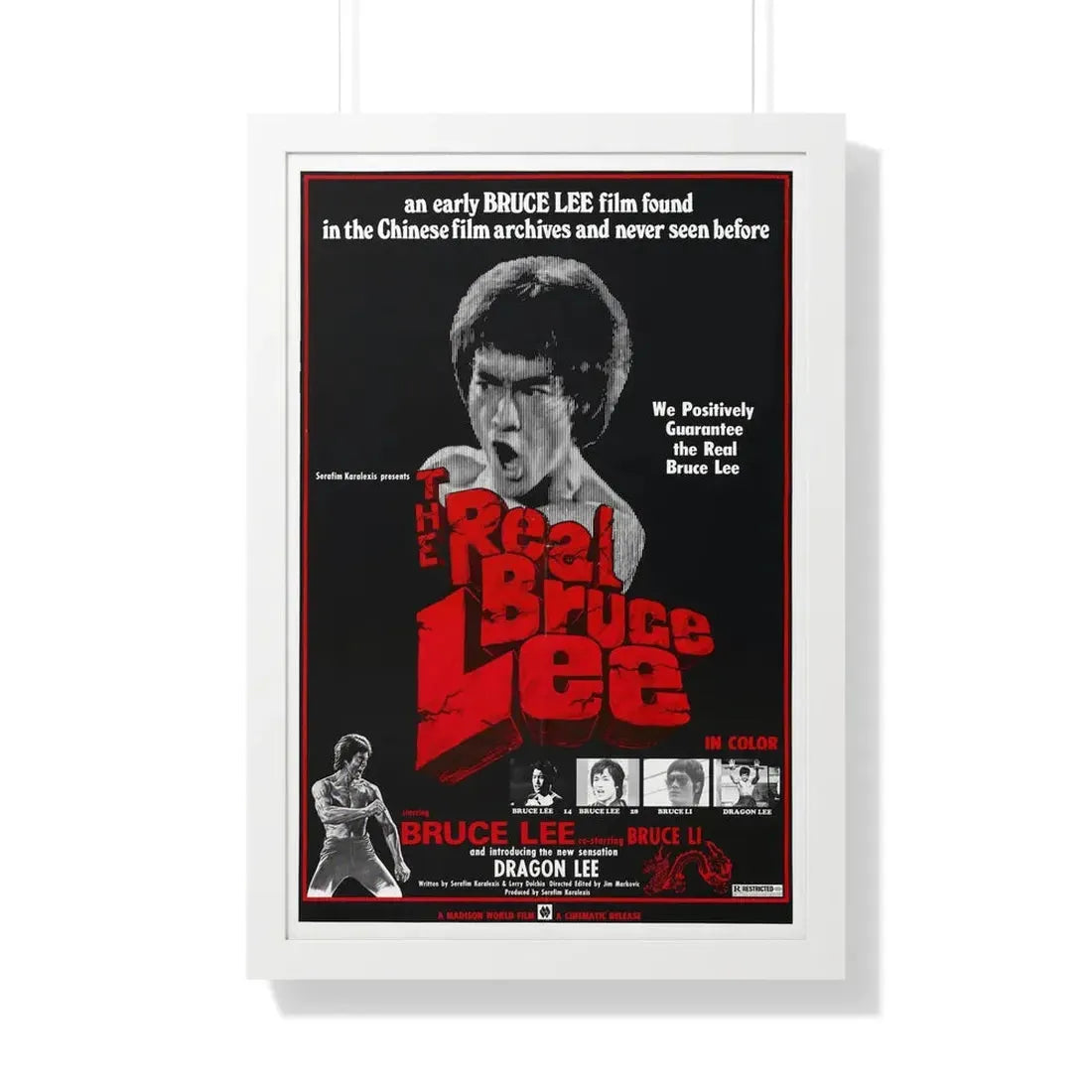 THE REAL BRUCE LEE 1977 - Framed Movie Poster 20" x 30" White - The Sticker Space