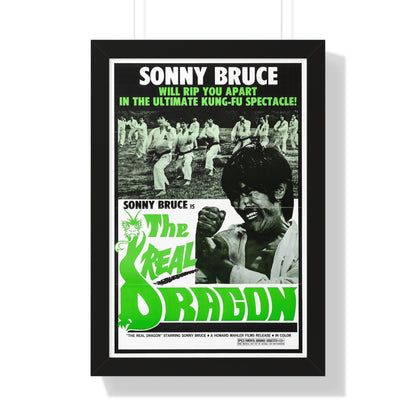 THE REAL DRAGON (FURY OF THE BLACK BELT) 1975 - Framed Movie Poster-16″ x 24″-The Sticker Space