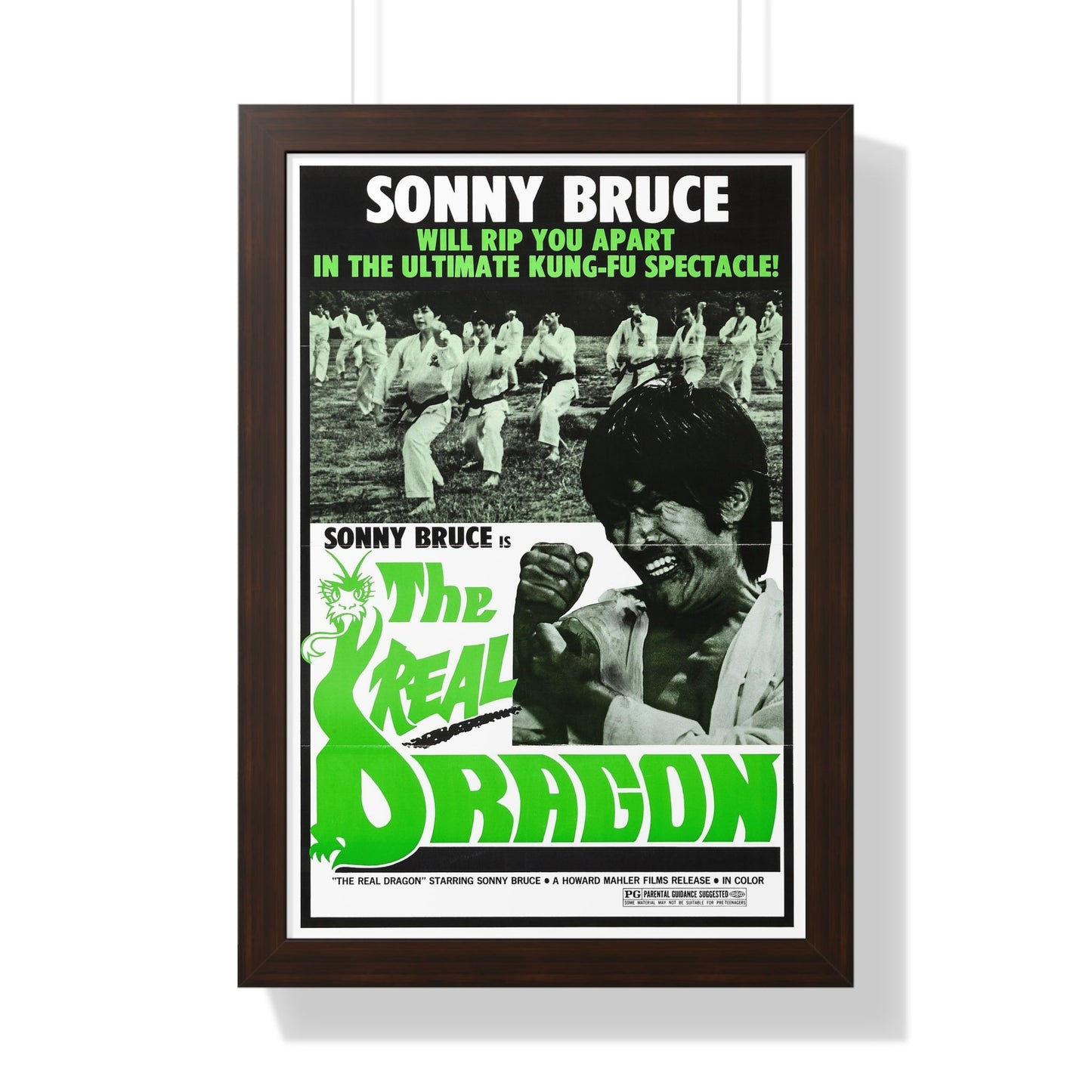 THE REAL DRAGON (FURY OF THE BLACK BELT) 1975 - Framed Movie Poster-16″ x 24″-The Sticker Space