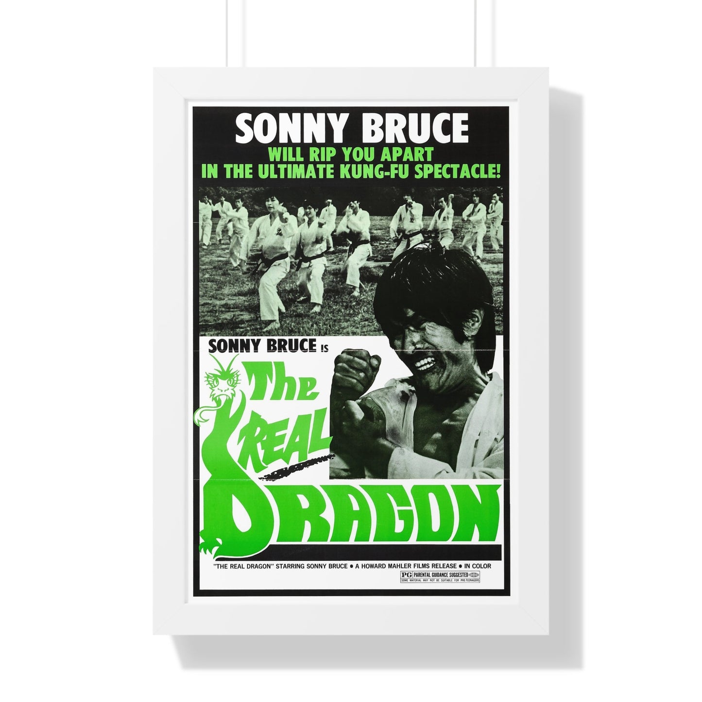 THE REAL DRAGON (FURY OF THE BLACK BELT) 1975 - Framed Movie Poster-16″ x 24″-The Sticker Space