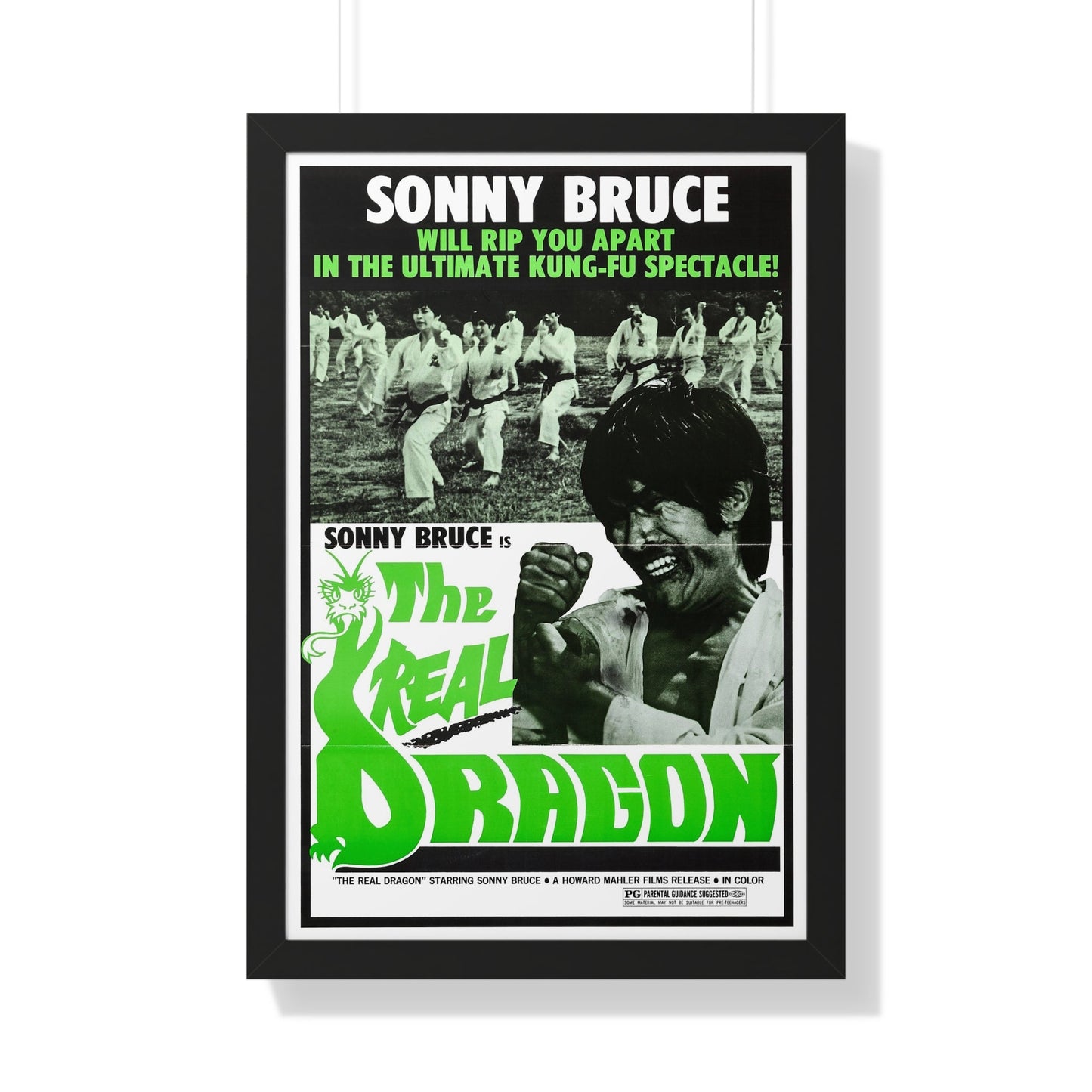 THE REAL DRAGON (FURY OF THE BLACK BELT) 1975 - Framed Movie Poster-20" x 30"-The Sticker Space