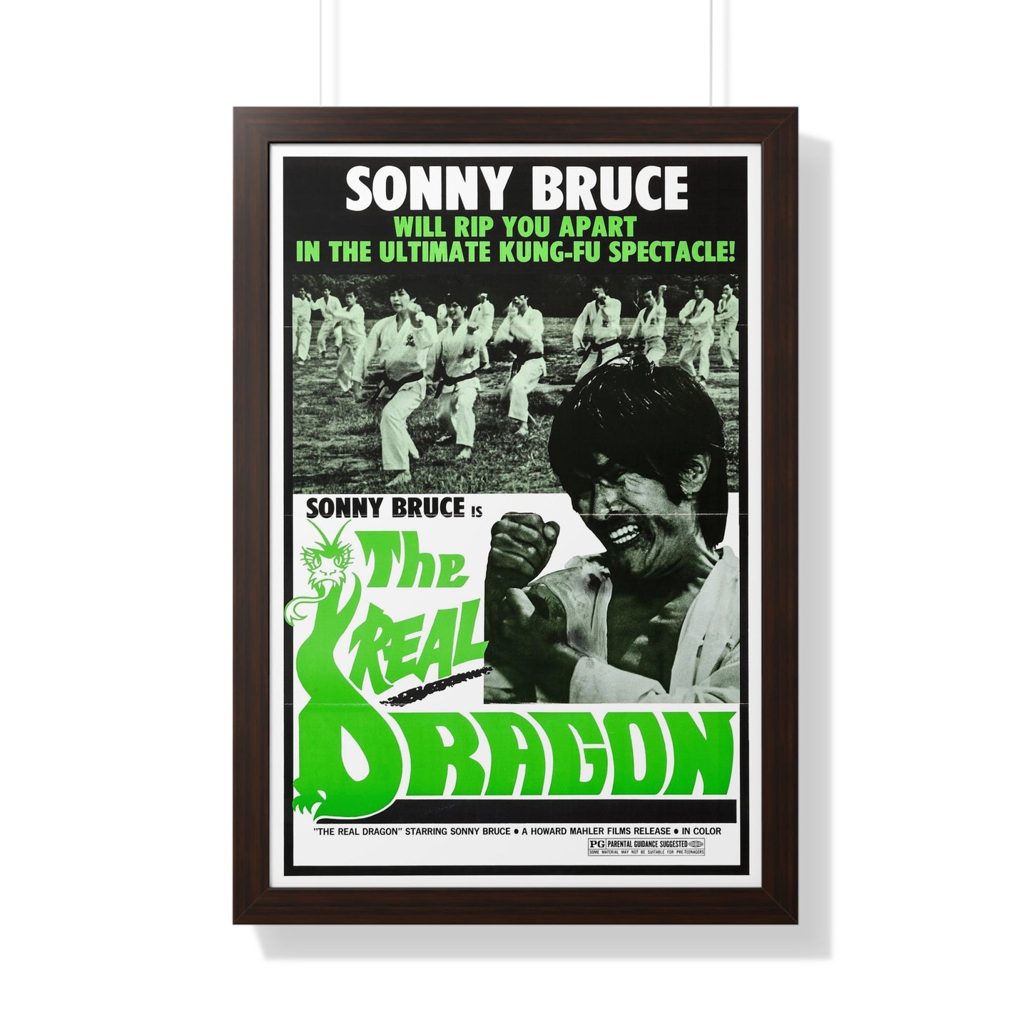 THE REAL DRAGON (FURY OF THE BLACK BELT) 1975 - Framed Movie Poster-20" x 30"-The Sticker Space