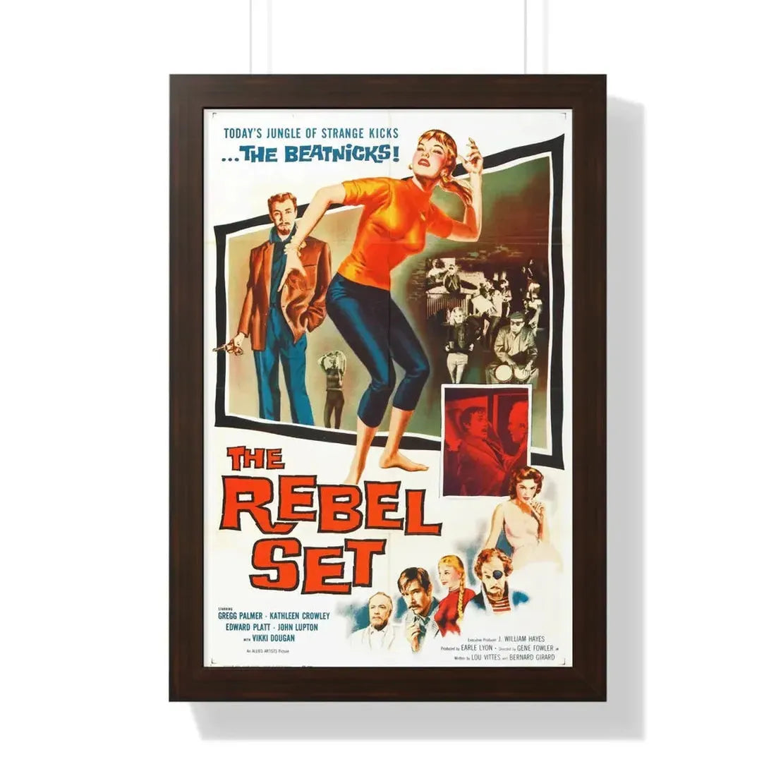 THE REBEL SET 1959 - Framed Movie Poster 16″ x 24″ Walnut - The Sticker Space