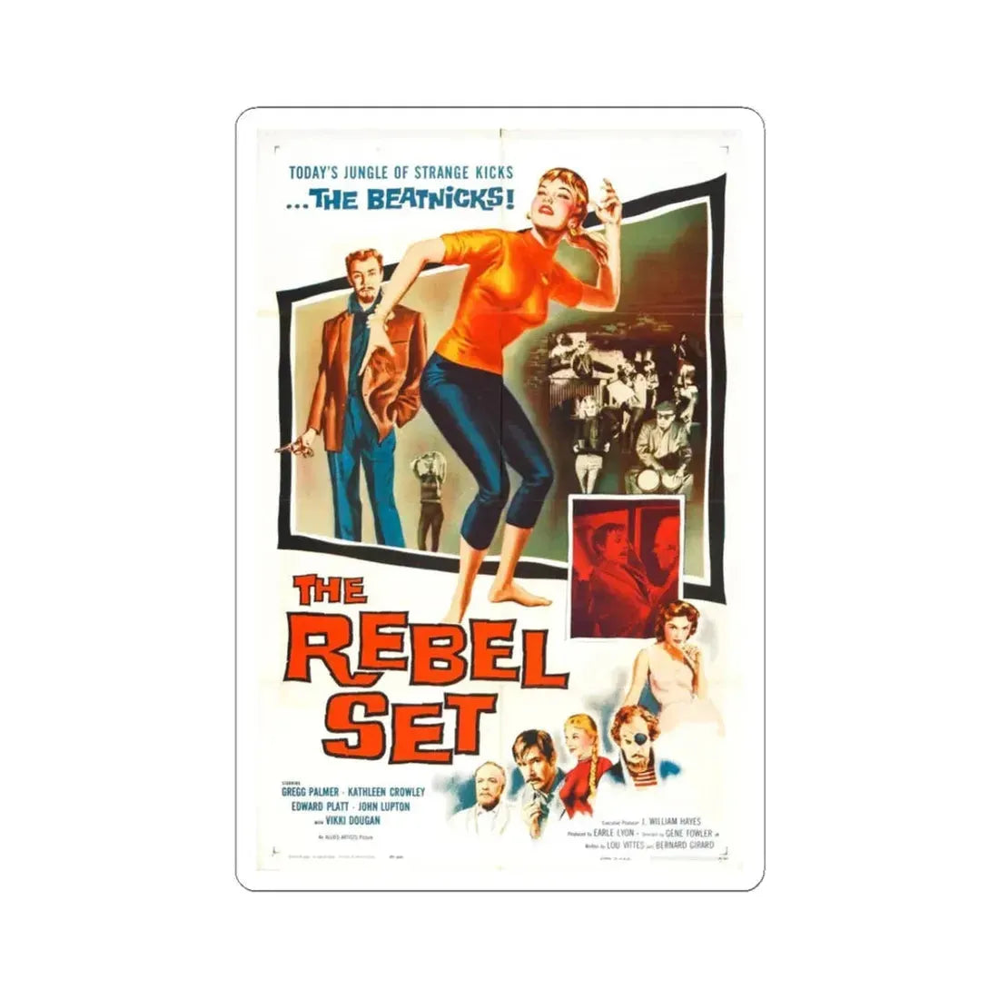 THE REBEL SET 1959 Movie Poster - STICKER Vinyl Kiss-Cut Decal 3 Inch White - The Sticker Space