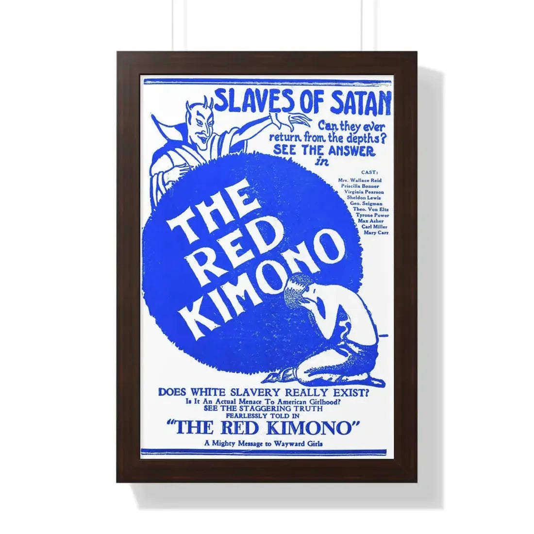 THE RED KIMONO 1925 - Framed Movie Poster 16″ x 24″ Walnut - The Sticker Space