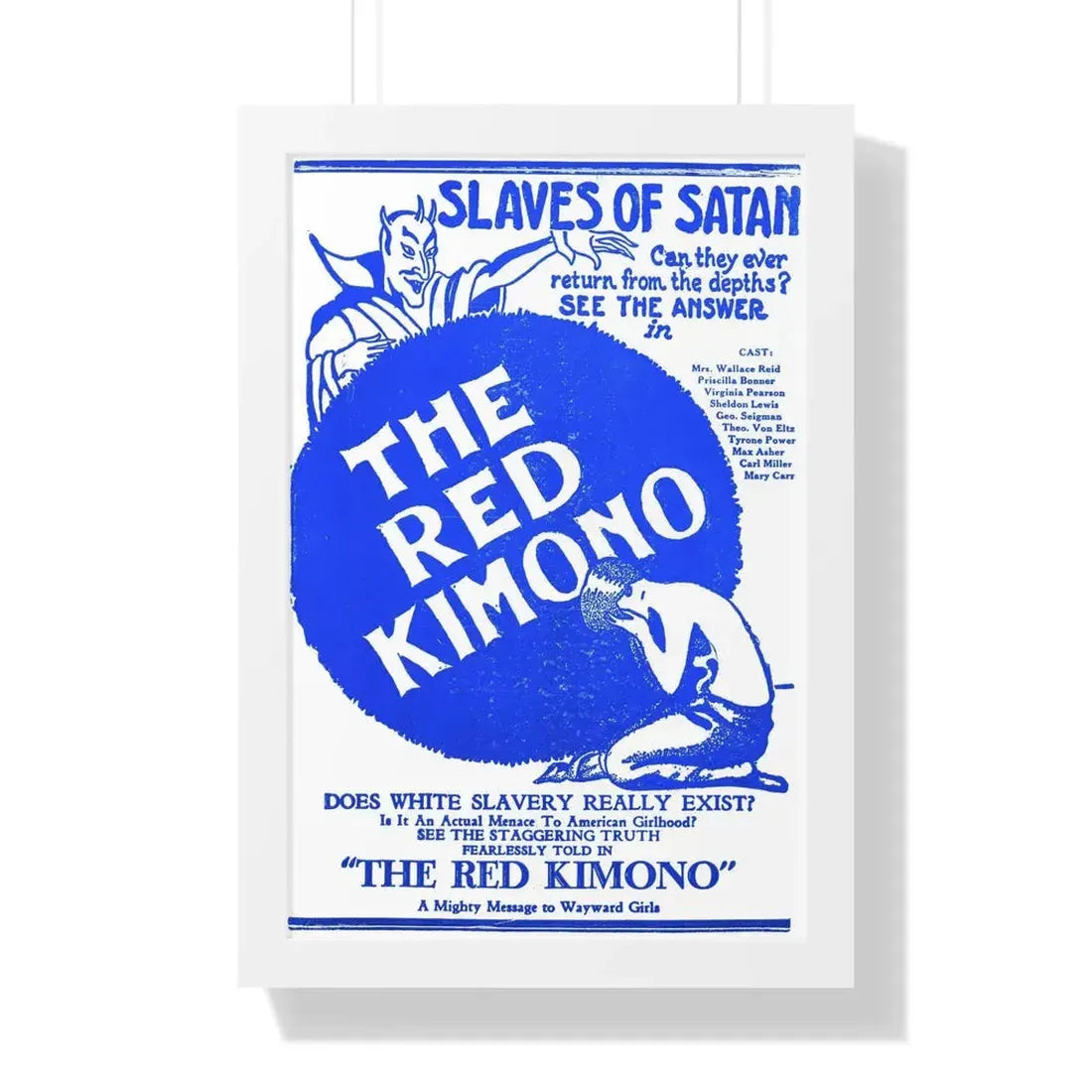 THE RED KIMONO 1925 - Framed Movie Poster 16″ x 24″ White - The Sticker Space