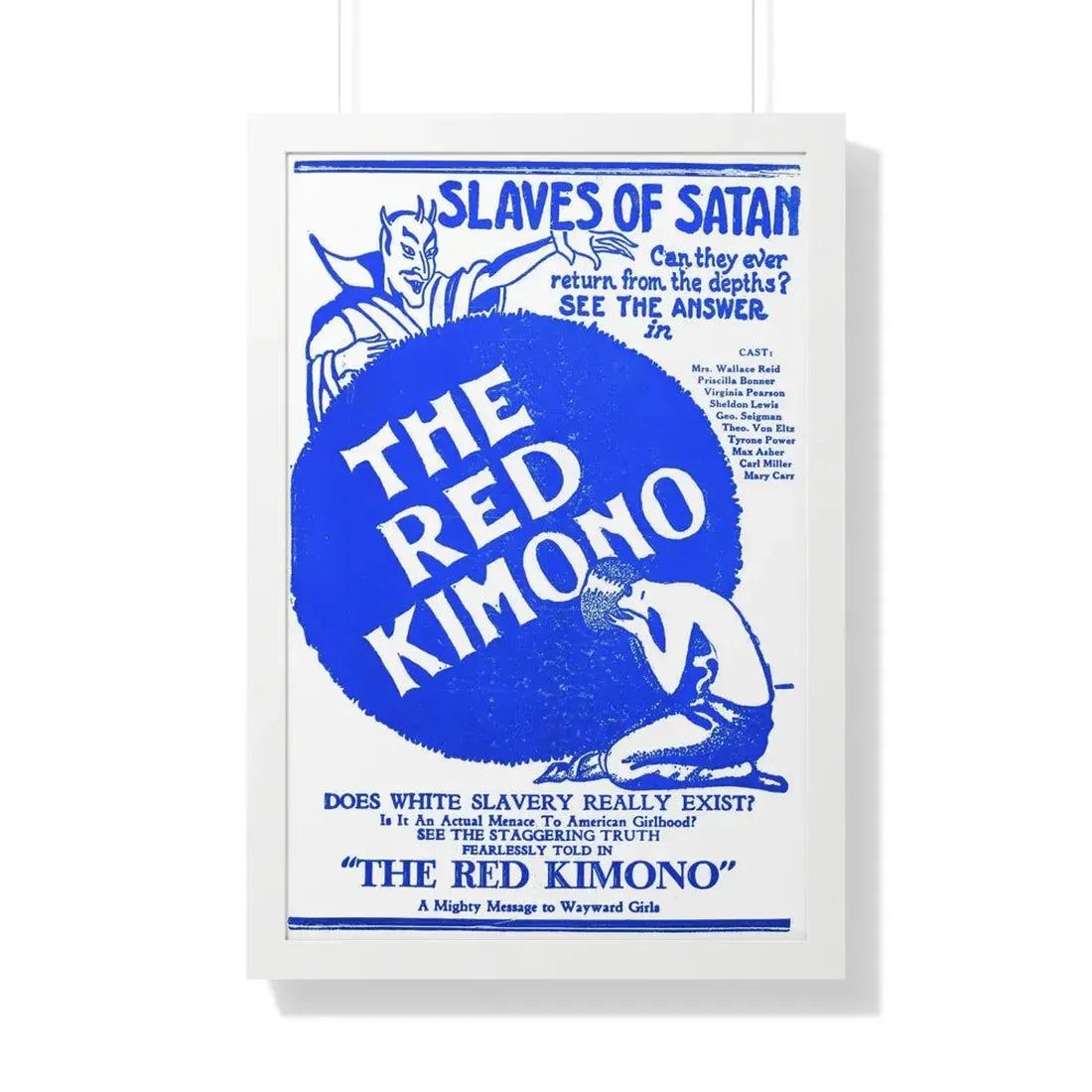 THE RED KIMONO 1925 - Framed Movie Poster 20" x 30" White - The Sticker Space