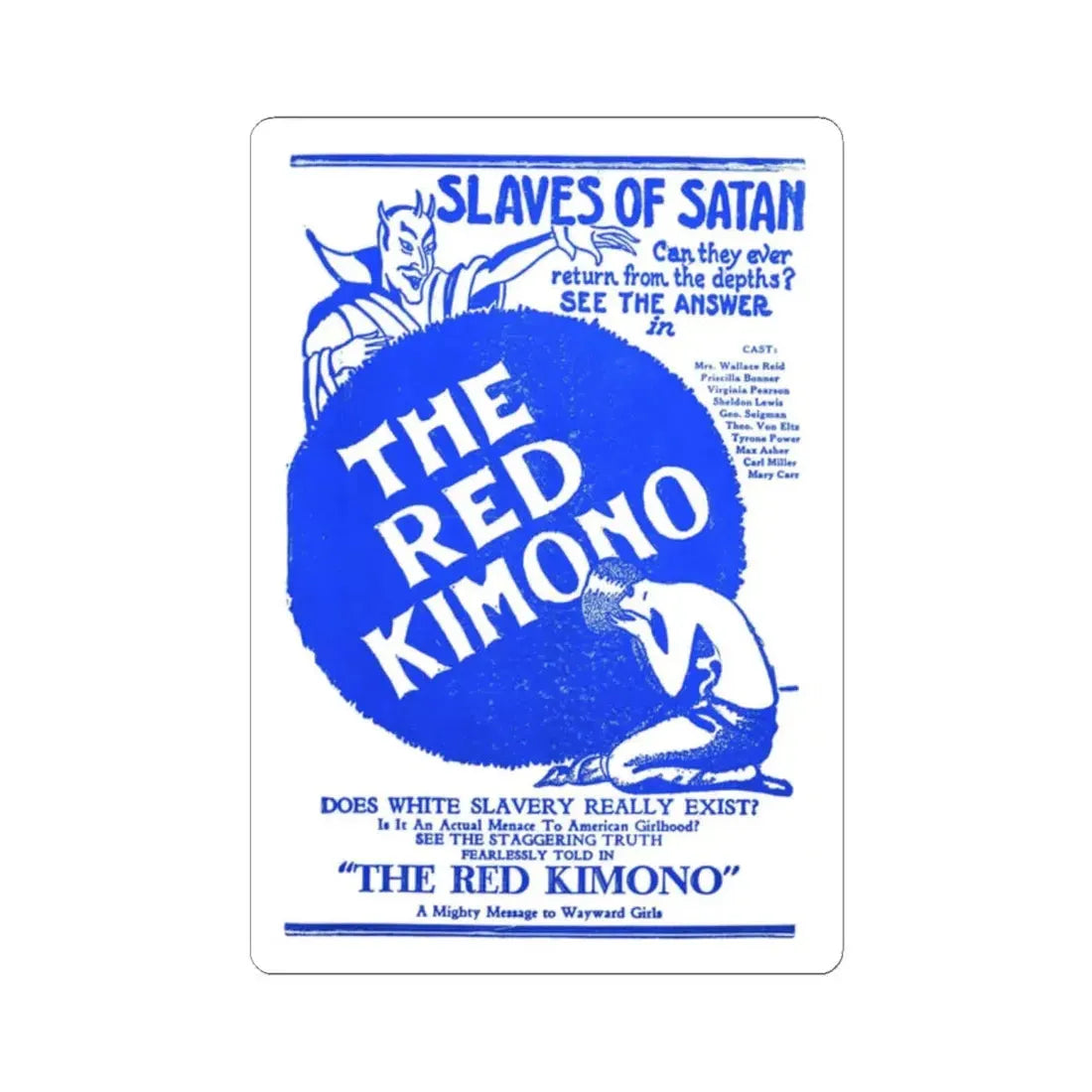 THE RED KIMONO 1925 Movie Poster - STICKER Vinyl Kiss-Cut Decal 2 Inch White - The Sticker Space