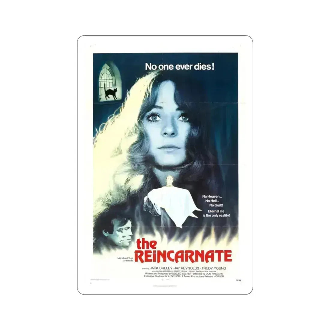 The Reincarnate 1971 Movie Poster - STICKER Vinyl Kiss-Cut Decal 4 Inch White - The Sticker Space