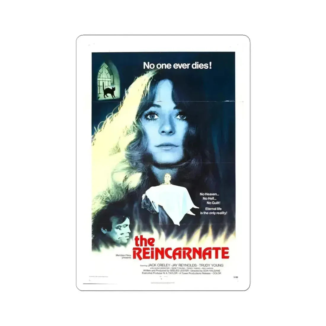 THE REINCARNATE 1971 Movie Poster - STICKER Vinyl Kiss-Cut Decal 6 Inch White - The Sticker Space