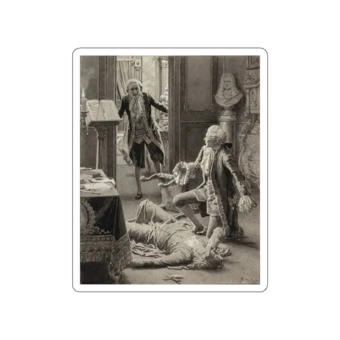 The Repartee, probable story illustration (Magazine Illustration) STICKER Vinyl Die-Cut Decal White Die-Cut 2 Inch - The Sticker Space