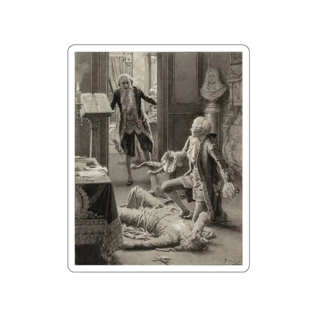 The Repartee, probable story illustration (Magazine Illustration) STICKER Vinyl Die-Cut Decal White Die-Cut 6 Inch - The Sticker Space