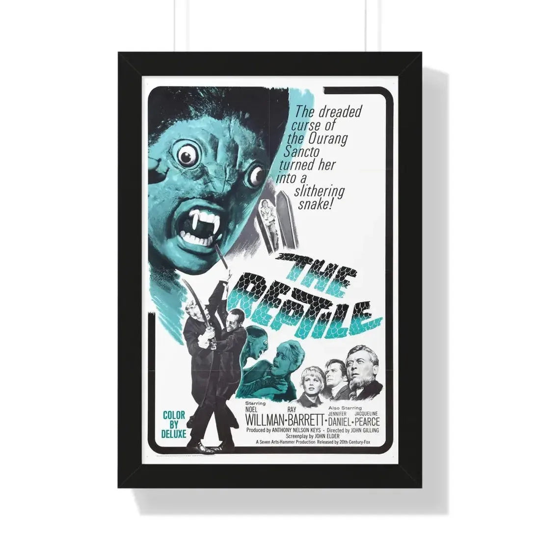 THE REPTILE 1966 - Framed Movie Poster 16″ x 24″ Black - The Sticker Space