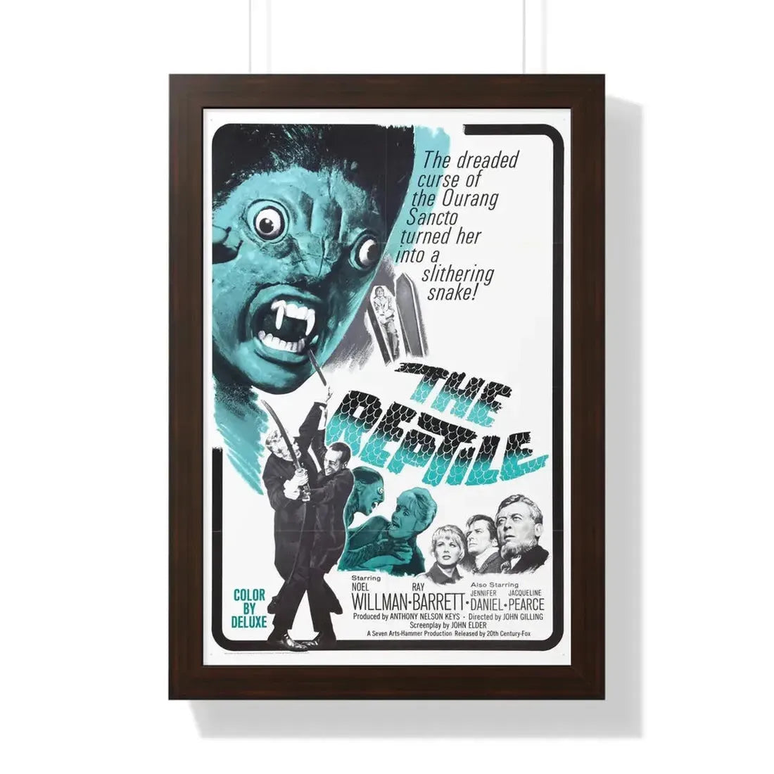 THE REPTILE 1966 - Framed Movie Poster 16″ x 24″ Walnut - The Sticker Space