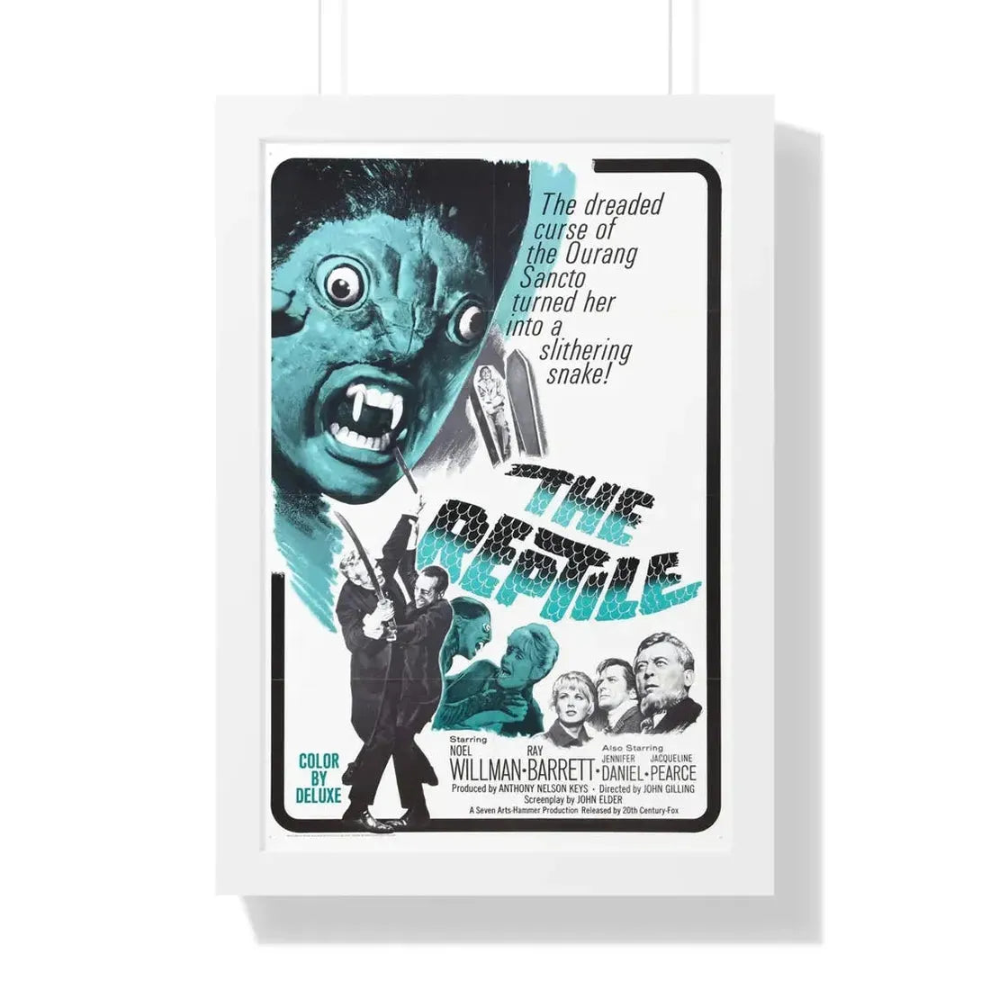 THE REPTILE 1966 - Framed Movie Poster 16″ x 24″ White - The Sticker Space