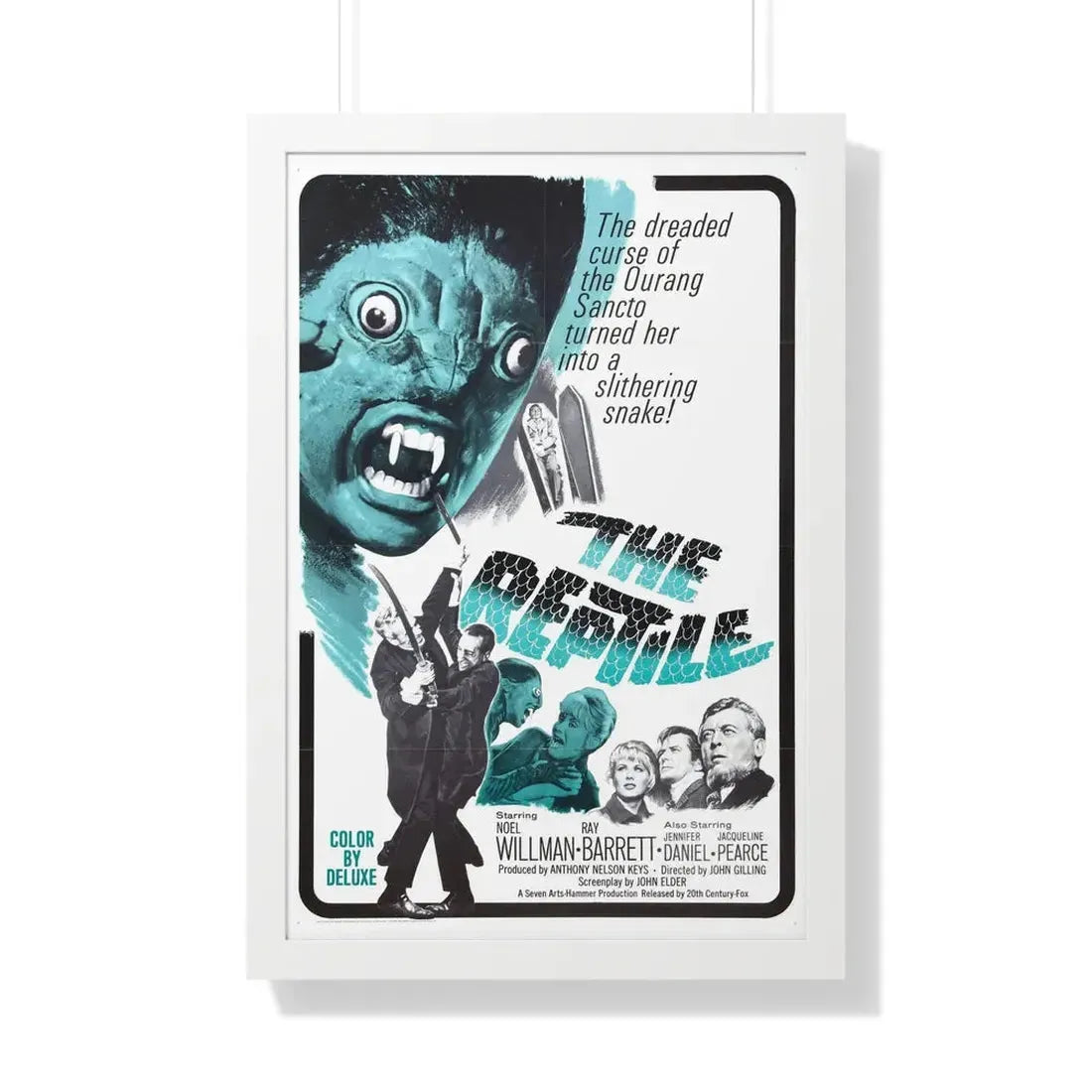 THE REPTILE 1966 - Framed Movie Poster 20" x 30" White - The Sticker Space