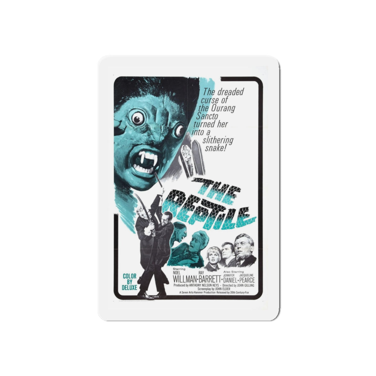 THE REPTILE 1966 Movie Poster - Refrigerator Magnet-5" x 5"-The Sticker Space