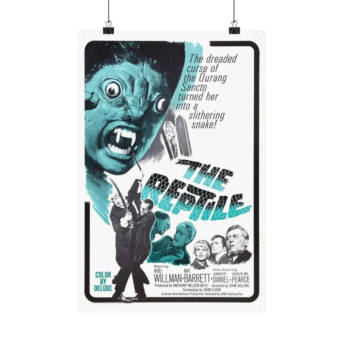 THE REPTILE 1966 - Paper Movie Poster 12″ x 18″ Matte - The Sticker Space