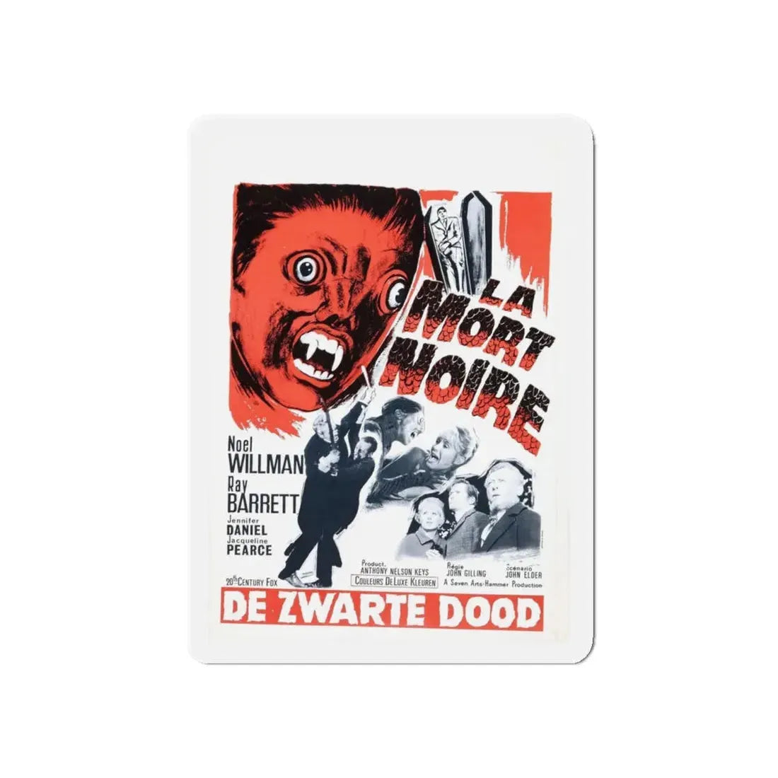 THE REPTILE (BELGIAN) 1966 Movie Poster - Refrigerator Magnet 5 Inch Die-Cut - The Sticker Space