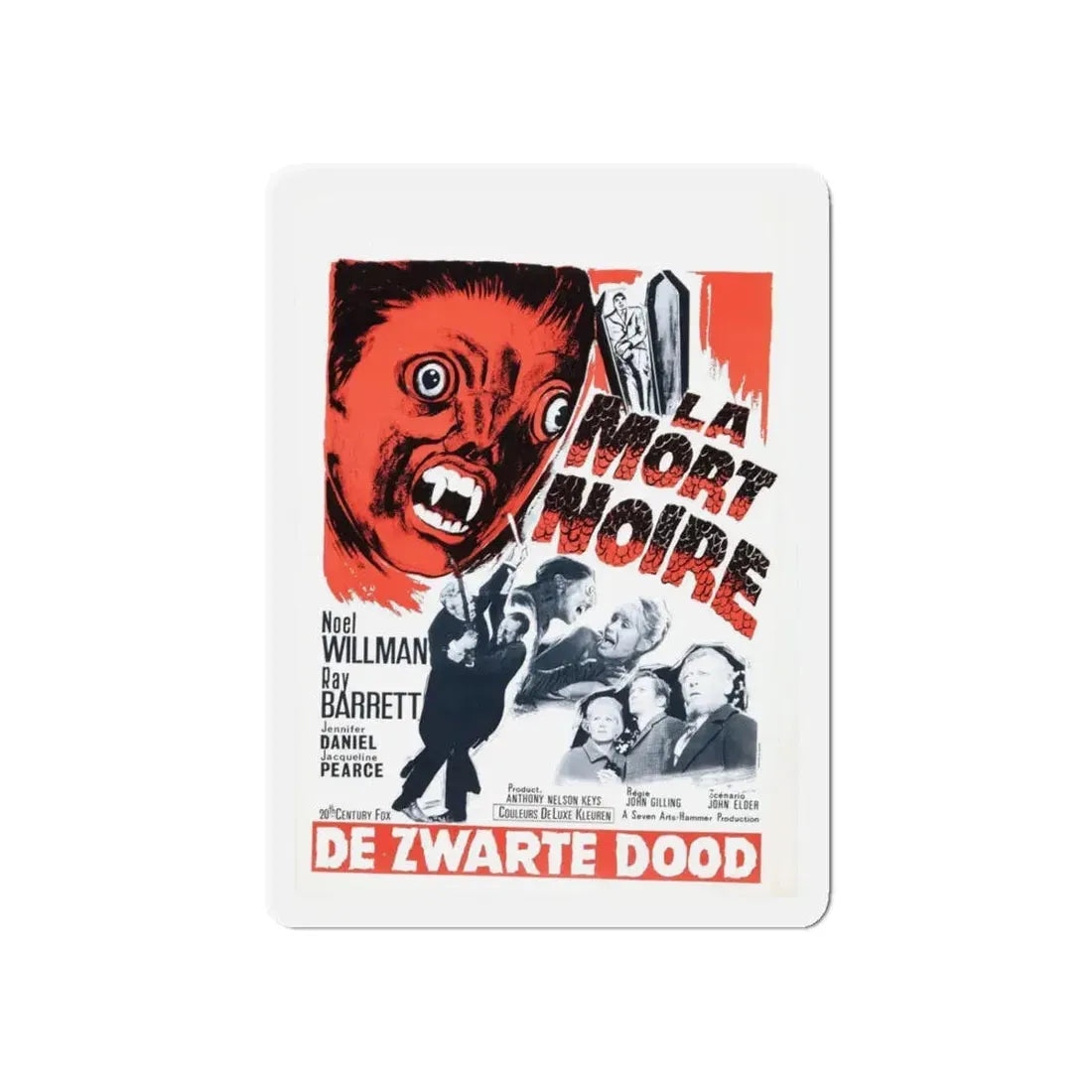 THE REPTILE (BELGIAN) 1966 Movie Poster - Refrigerator Magnet 6 Inch Die-Cut - The Sticker Space