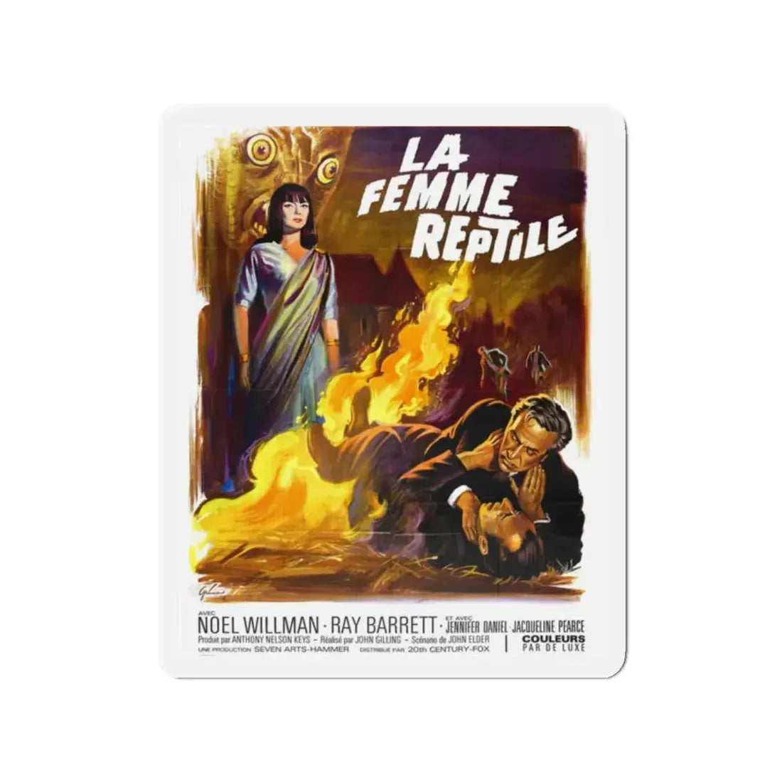 THE REPTILE (FRENCH) 1966 Movie Poster - Refrigerator Magnet 2 Inch Die-Cut - The Sticker Space