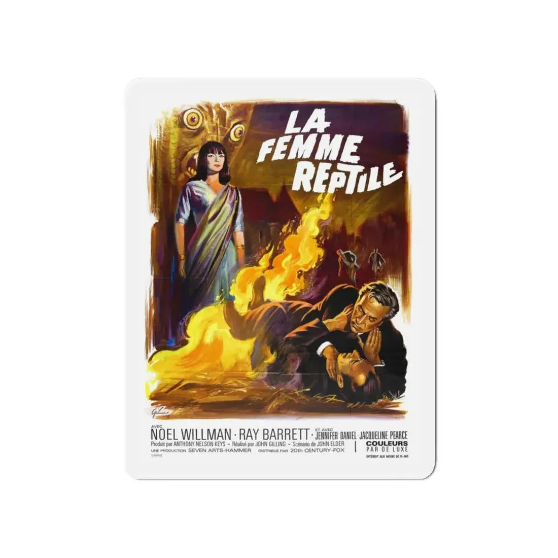 THE REPTILE (FRENCH) 1966 Movie Poster - Refrigerator Magnet 4 Inch Die-Cut - The Sticker Space