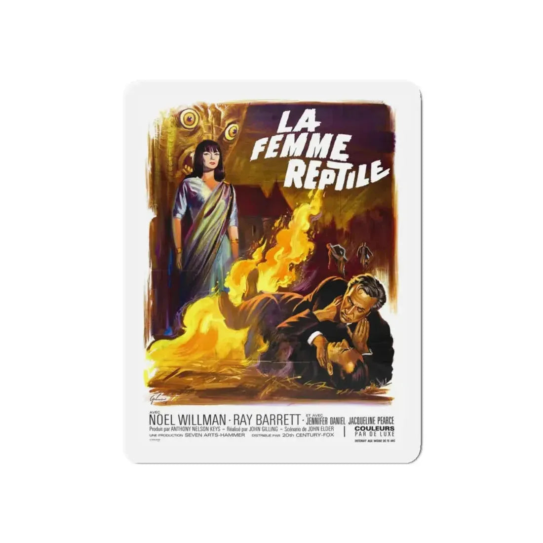 THE REPTILE (FRENCH) 1966 Movie Poster - Refrigerator Magnet 5 Inch Die-Cut - The Sticker Space