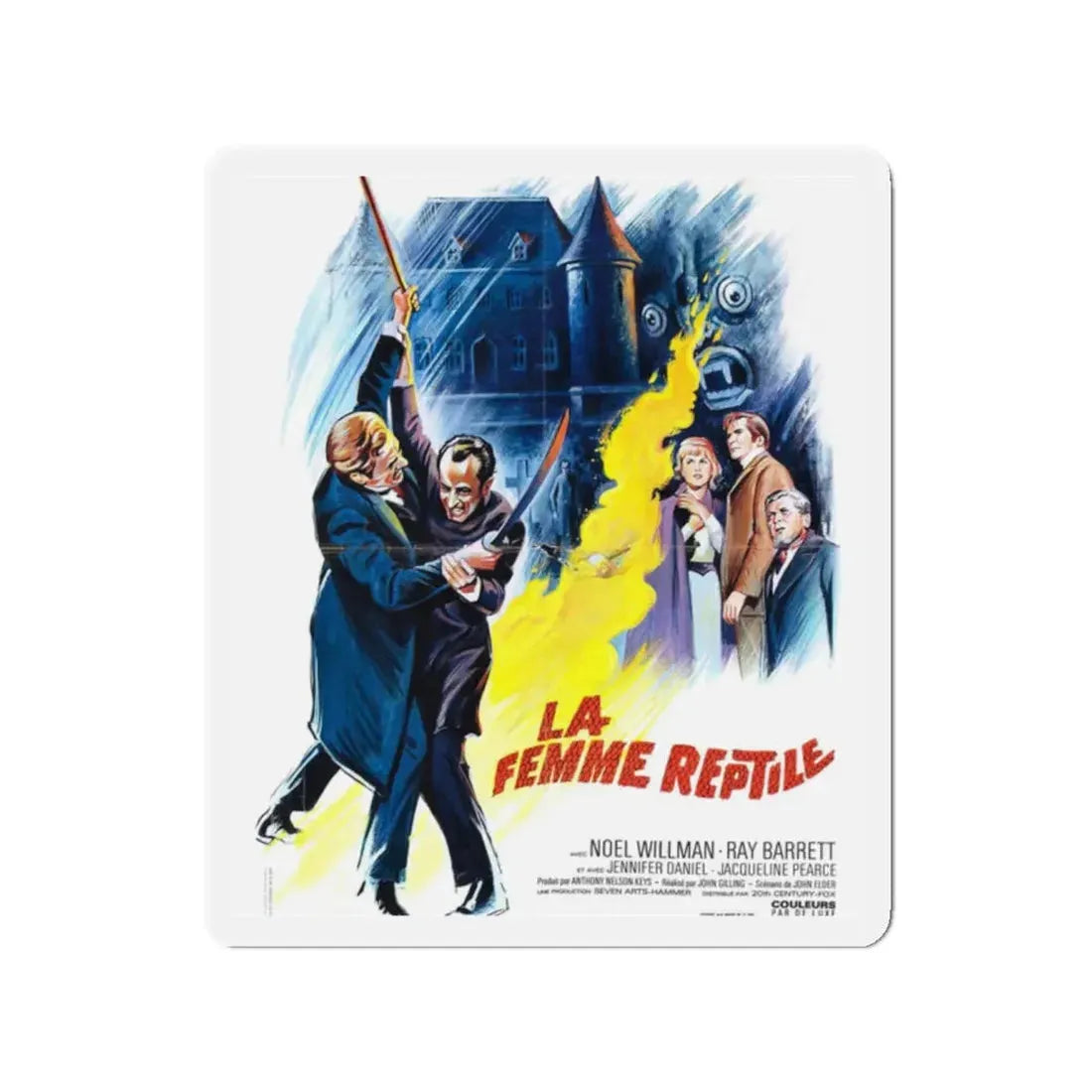 THE REPTILE (FRENCH) 2 1966 Movie Poster - Refrigerator Magnet 2 Inch Die-Cut - The Sticker Space
