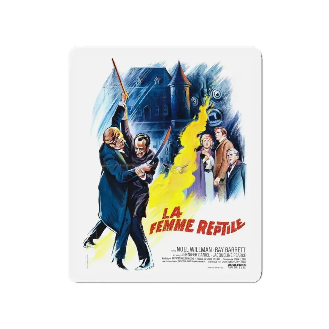 THE REPTILE (FRENCH) 2 1966 Movie Poster - Refrigerator Magnet 4 Inch Die-Cut - The Sticker Space