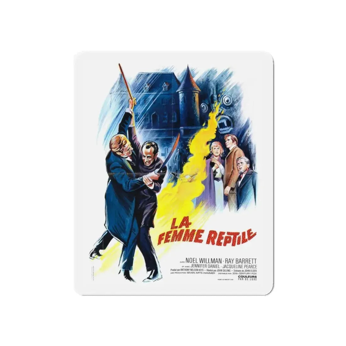 THE REPTILE (FRENCH) 2 1966 Movie Poster - Refrigerator Magnet 5 Inch Die-Cut - The Sticker Space