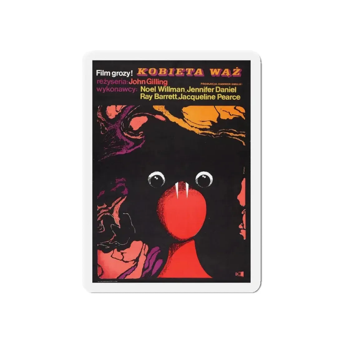 THE REPTILE (POLISH) 1966 Movie Poster - Refrigerator Magnet 5 Inch Die-Cut - The Sticker Space