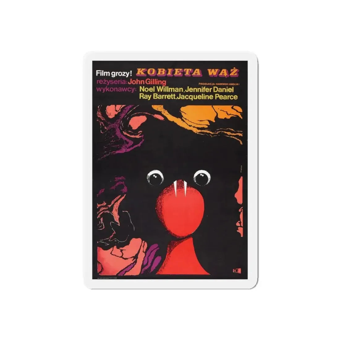 THE REPTILE (POLISH) 1966 Movie Poster - Refrigerator Magnet 6 Inch Die-Cut - The Sticker Space