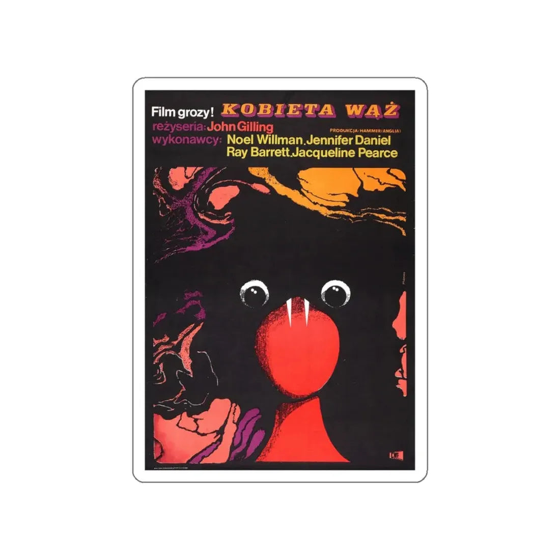 THE REPTILE (POLISH) 1966 Movie Poster STICKER Vinyl Die-Cut Decal 6 Inch - The Sticker Space