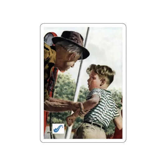 The Rescue, Cosmopolitan, July 1947 (Magazine Illustration) STICKER Vinyl Die-Cut Decal White Die-Cut 2 Inch - The Sticker Space