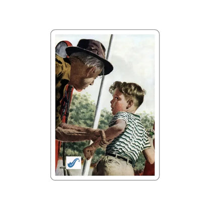 The Rescue, Cosmopolitan, July 1947 (Magazine Illustration) STICKER Vinyl Die-Cut Decal White Die-Cut 3 Inch - The Sticker Space