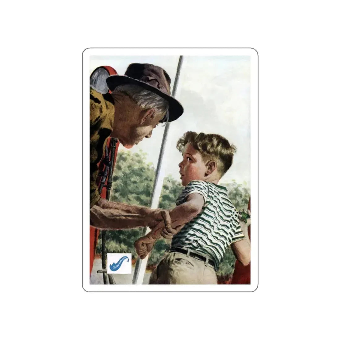 The Rescue, Cosmopolitan, July 1947 (Magazine Illustration) STICKER Vinyl Die-Cut Decal White Die-Cut 5 Inch - The Sticker Space