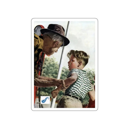 The Rescue, Cosmopolitan, July 1947 (Magazine Illustration) STICKER Vinyl Die-Cut Decal White Die-Cut 5 Inch - The Sticker Space