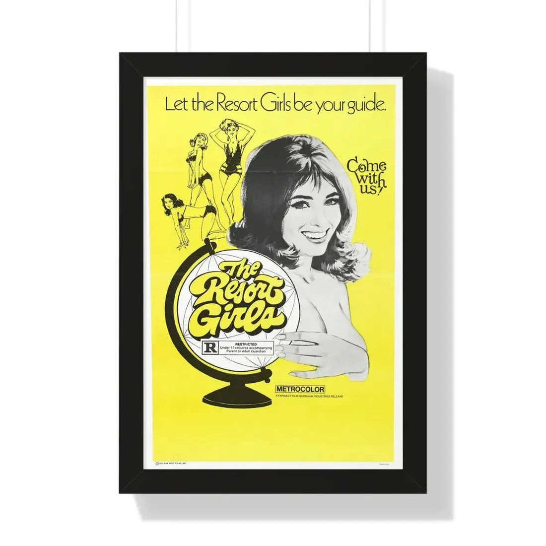 THE RESORT GIRLS 1971 - Framed Movie Poster 16″ x 24″ Black - The Sticker Space