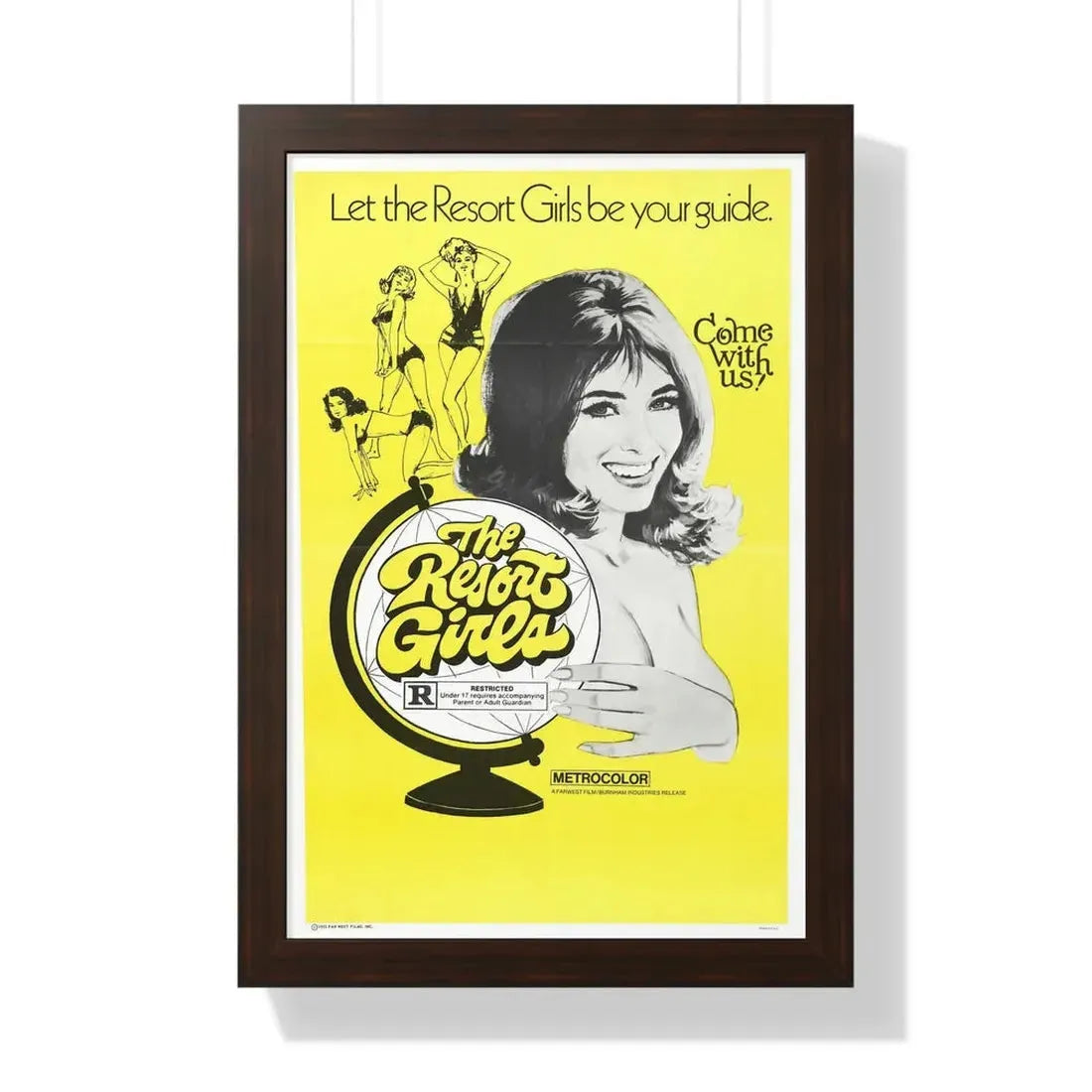 THE RESORT GIRLS 1971 - Framed Movie Poster 16″ x 24″ Walnut - The Sticker Space