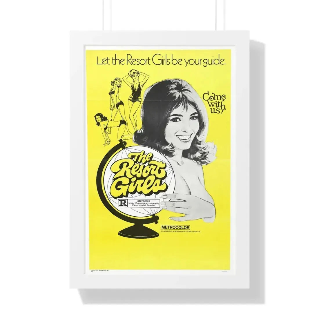 THE RESORT GIRLS 1971 - Framed Movie Poster 16″ x 24″ White - The Sticker Space